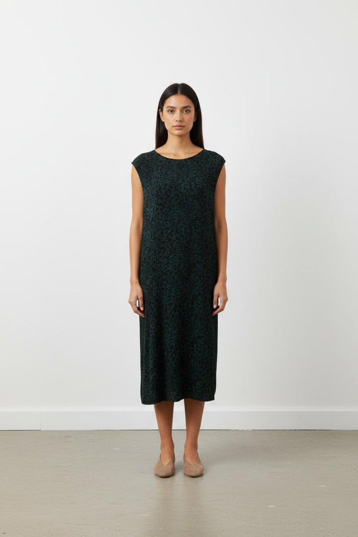Robe Midi Verte et Noire - Taille M/38