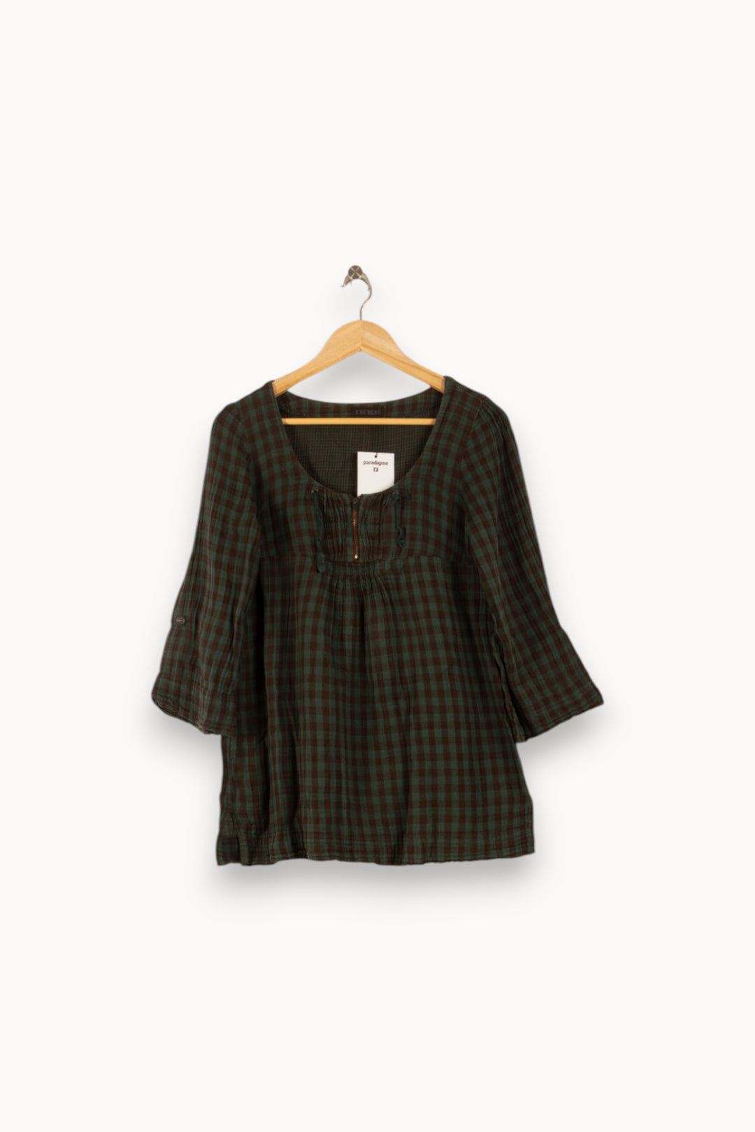 Blouse Verte et Noire - Taille M/38 de la marque IKKS | PARAD38122 - Vendu par Paradigme - Image 2