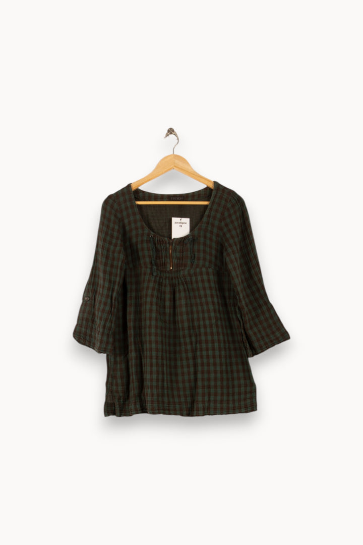 Blouse Verte et Noire - Taille M/38 de la marque IKKS | PARAD38122 - Vendu par Paradigme - Image 2