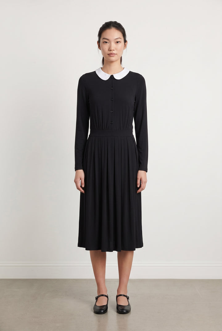Robe chemise noire et blanche - Taille M/38 de la marque Agnès b. | PARAD38132 - Vendu par Paradigme - Image 1
