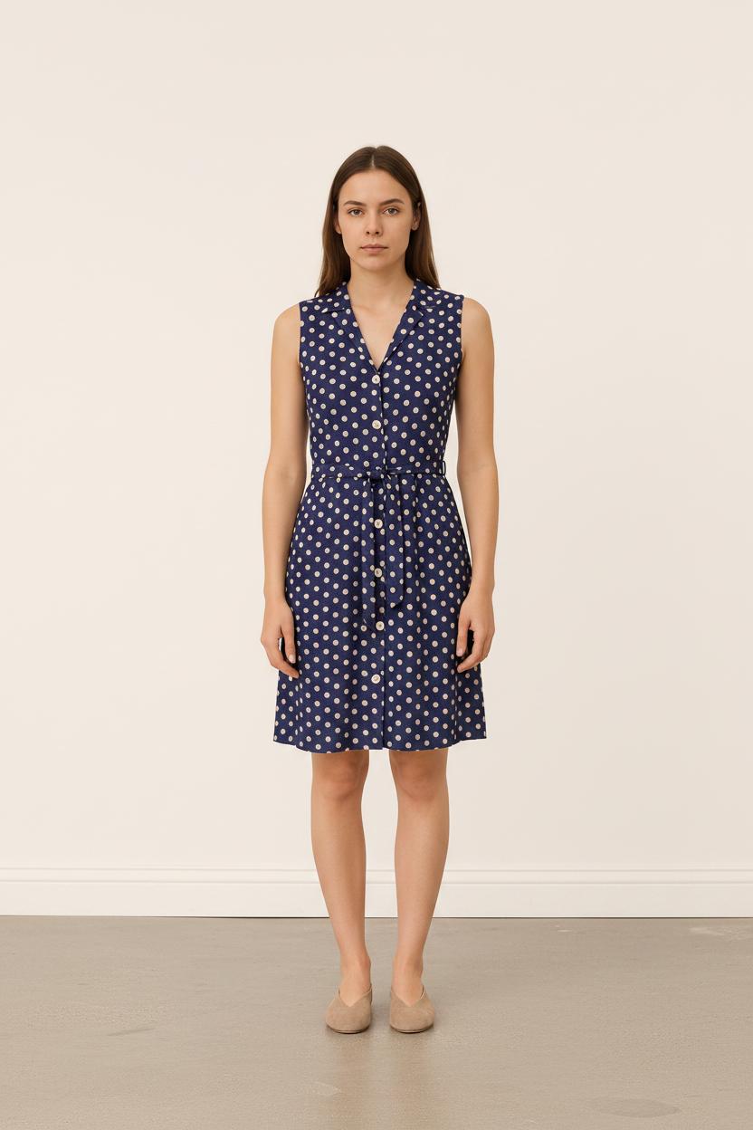 Robe Midi Bleue et Blanche - Taille M/38
