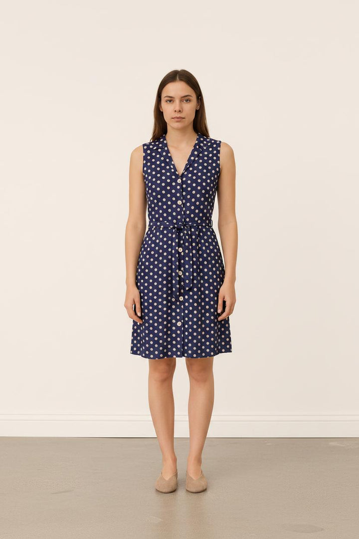 Robe Midi Bleue et Blanche - Taille M/38