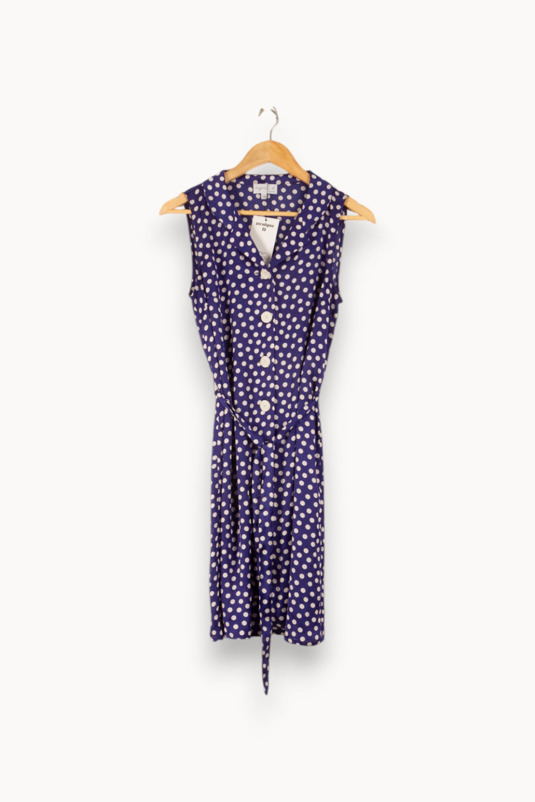 Robe Midi Bleue et Blanche - Taille M/38 de la marque Agnès b. | PARAD38133 - Vendu par Paradigme - Image 2