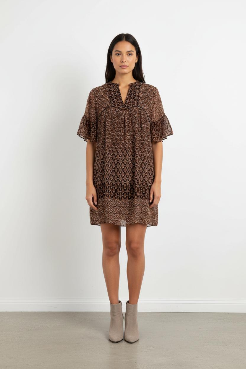 Robe Courte Marron - Taille M/38
