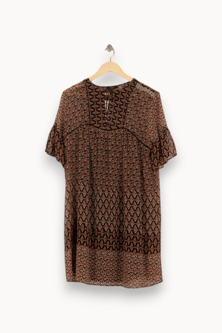 Robe Courte Marron - Taille M/38 de la marque Maison 123 | PARAD38156 - Vendu par Paradigme - Image 2