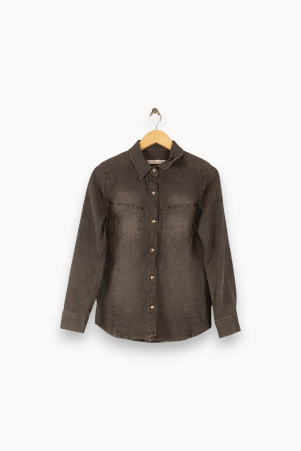 Chemise Grise - Taille M/38 de la marque Sandro | PARAD38178 - Vendu par Paradigme - Image 2