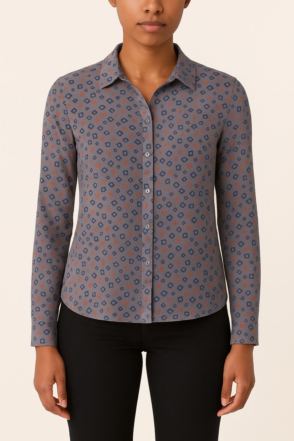Chemise Bleue et Orange - Taille M/38 de la marque Agnès b. | PARAD38204 - Vendu par Paradigme - Image 1