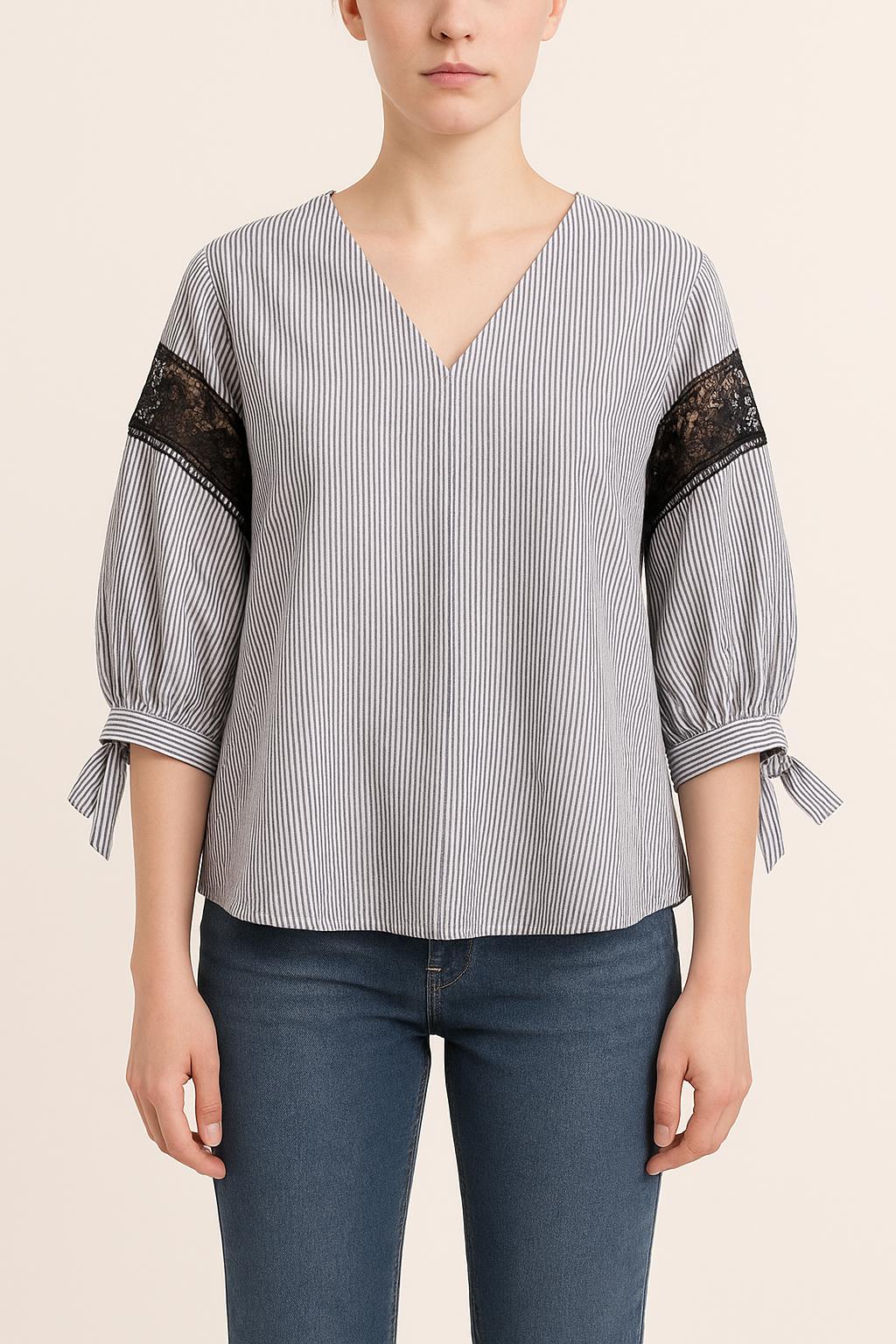 Blouse Bleue et Noire - Taille L/40 de la marque Maison 123 | PARAD38211 - Vendu par Paradigme - Image 1