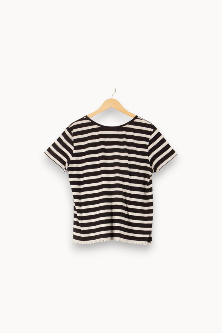 Tee-shirt Rayé Noir et Blanc - Taille M/38 de la marque Gerard Darel | PARAD38219 - Vendu par Paradigme - Image 4