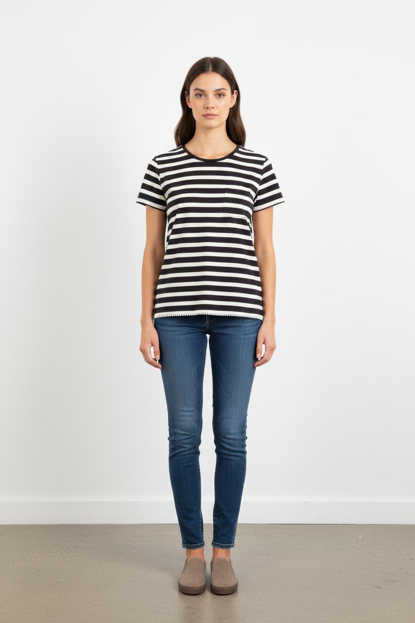 Tee-shirt Rayé Noir et Blanc - Taille M/38