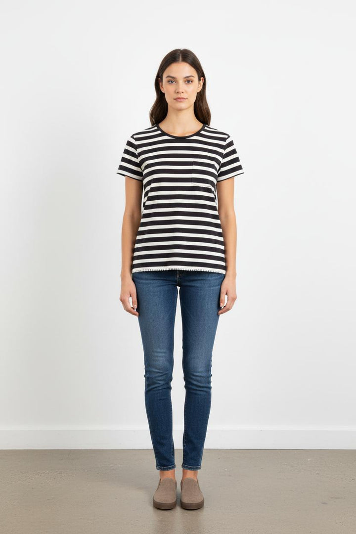 Tee-shirt Rayé Noir et Blanc - Taille M/38