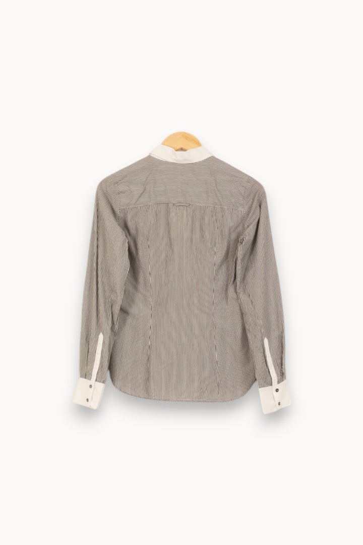 Chemise Rayée Grise et Blanche - Taille S/36 de la marque Comptoir des Cotonniers | PARAD38226 - Vendu par Paradigme - Image 4