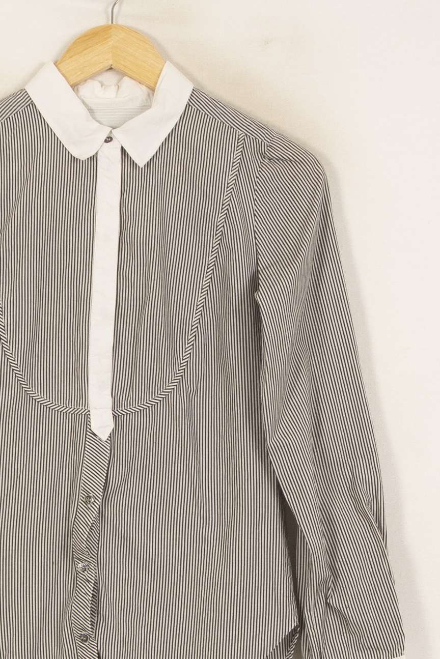 Chemise Rayée Grise et Blanche - Taille S/36 de la marque Comptoir des Cotonniers | PARAD38226 - Vendu par Paradigme - Image 3