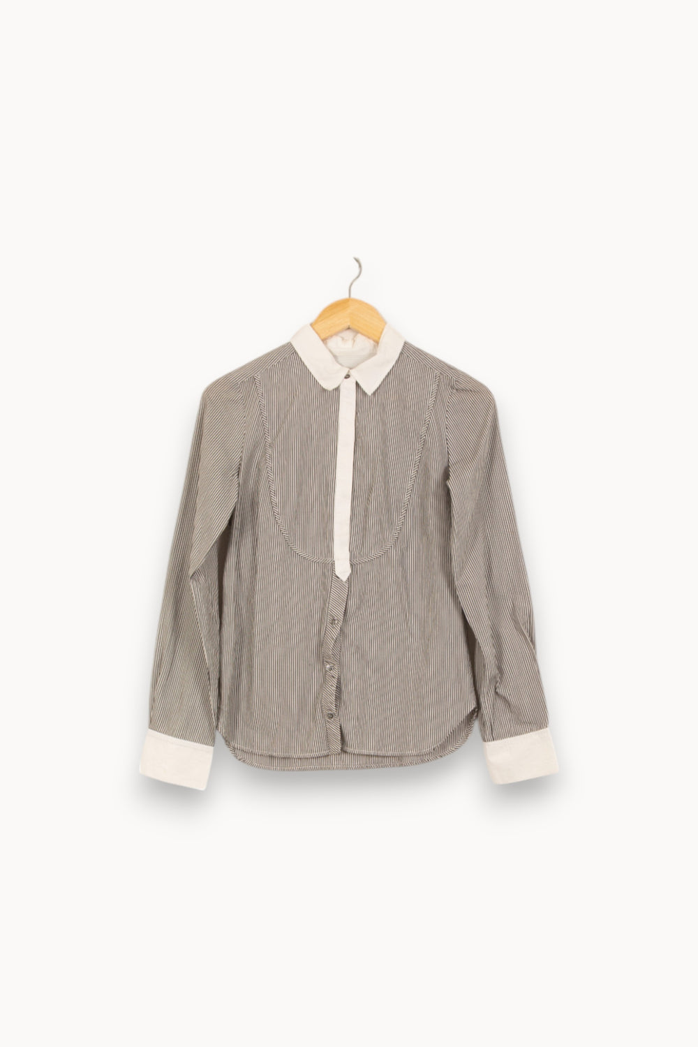 Chemise Rayée Grise et Blanche - Taille S/36 de la marque Comptoir des Cotonniers | PARAD38226 - Vendu par Paradigme - Image 2