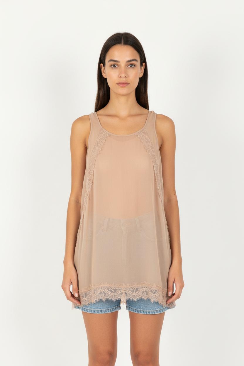 Robe Débardeur Beige - Taille XS/34