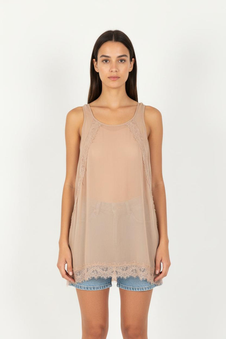 Robe Débardeur Beige - Taille XS/34