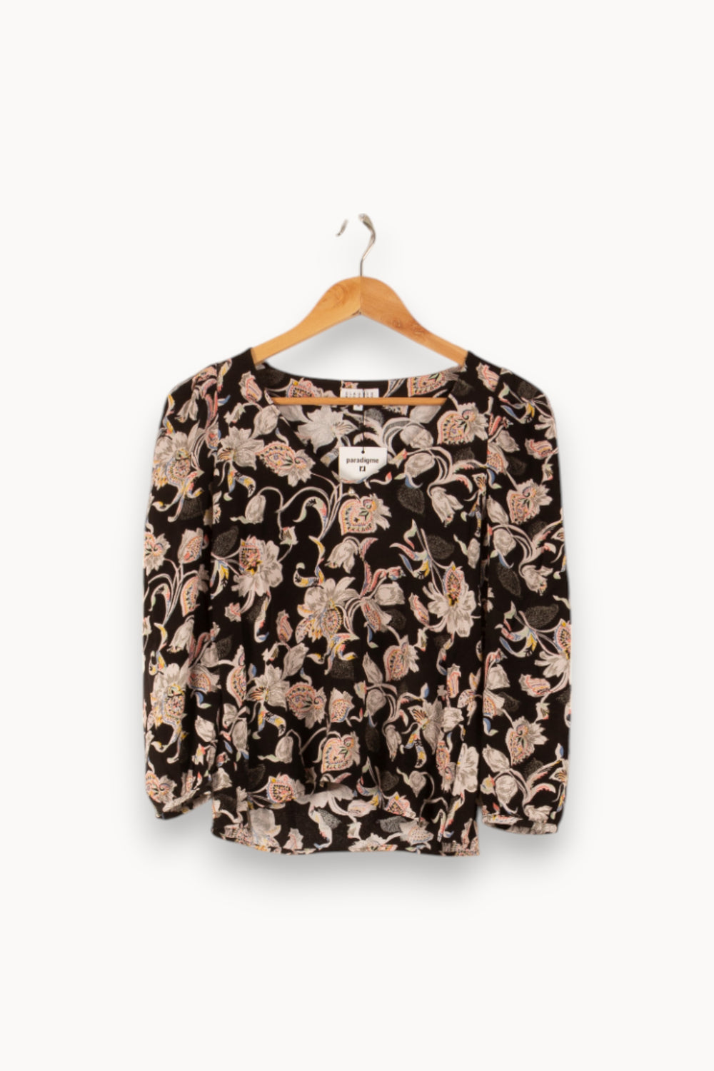 Blouse Noire et Beige - Taille S/36 de la marque Claudie Pierlot | PARAD38264 - Vendu par Paradigme - Image 2