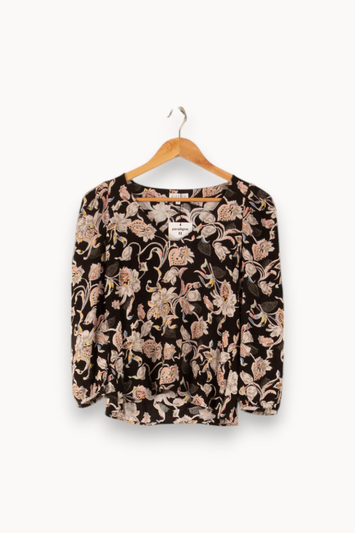 Blouse Noire et Beige - Taille S/36 de la marque Claudie Pierlot | PARAD38264 - Vendu par Paradigme - Image 2