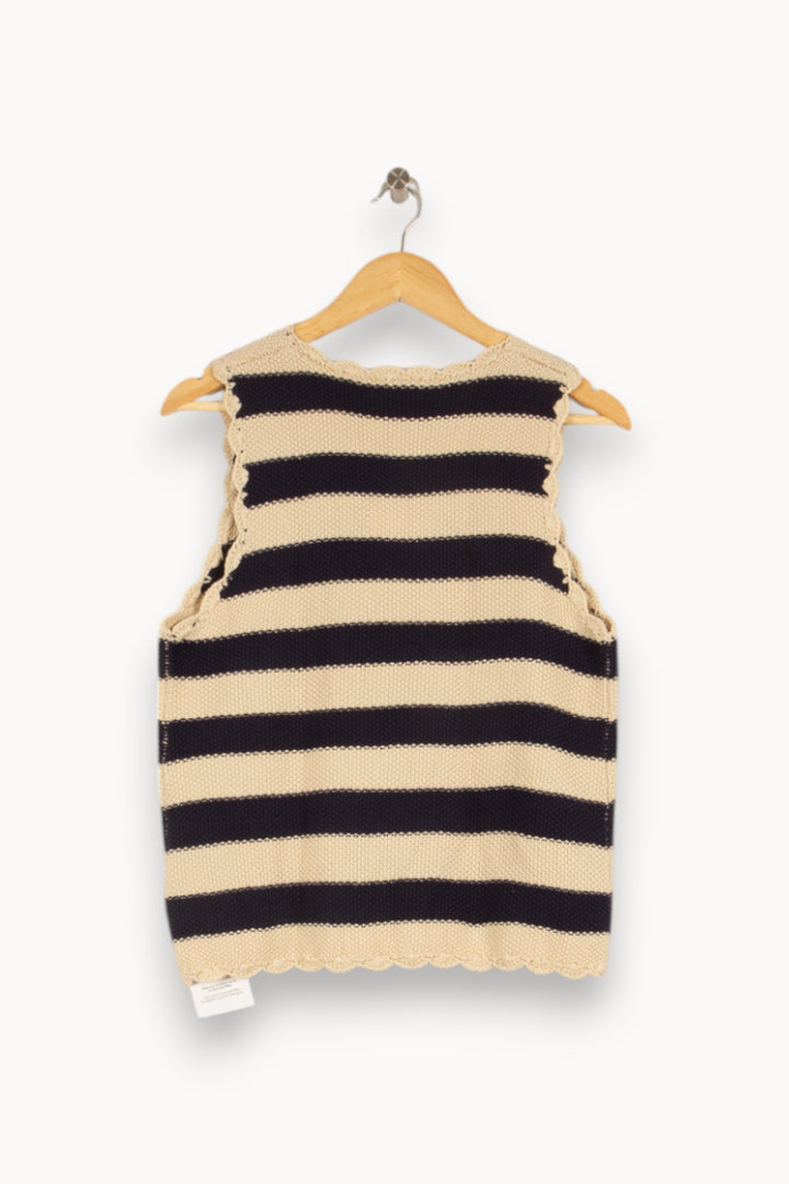 Pull bleu et beige - Taille S/36 de la marque FRNCH | PARAD38344 - Vendu par Paradigme - Image 3