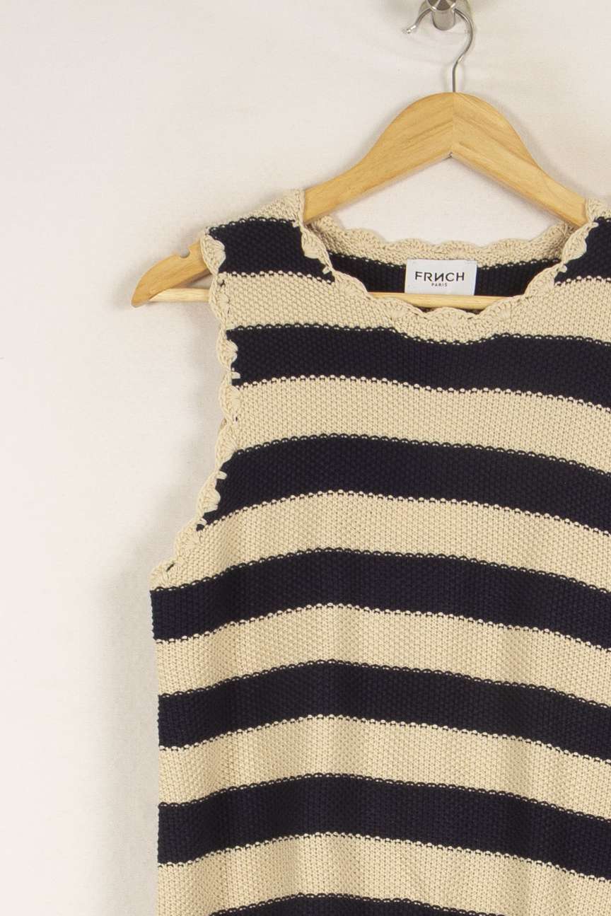 Pull bleu et beige - Taille S/36 de la marque FRNCH | PARAD38344 - Vendu par Paradigme - Image 2