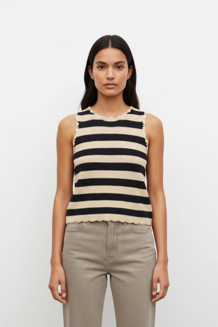 Pull bleu et beige - Taille S/36