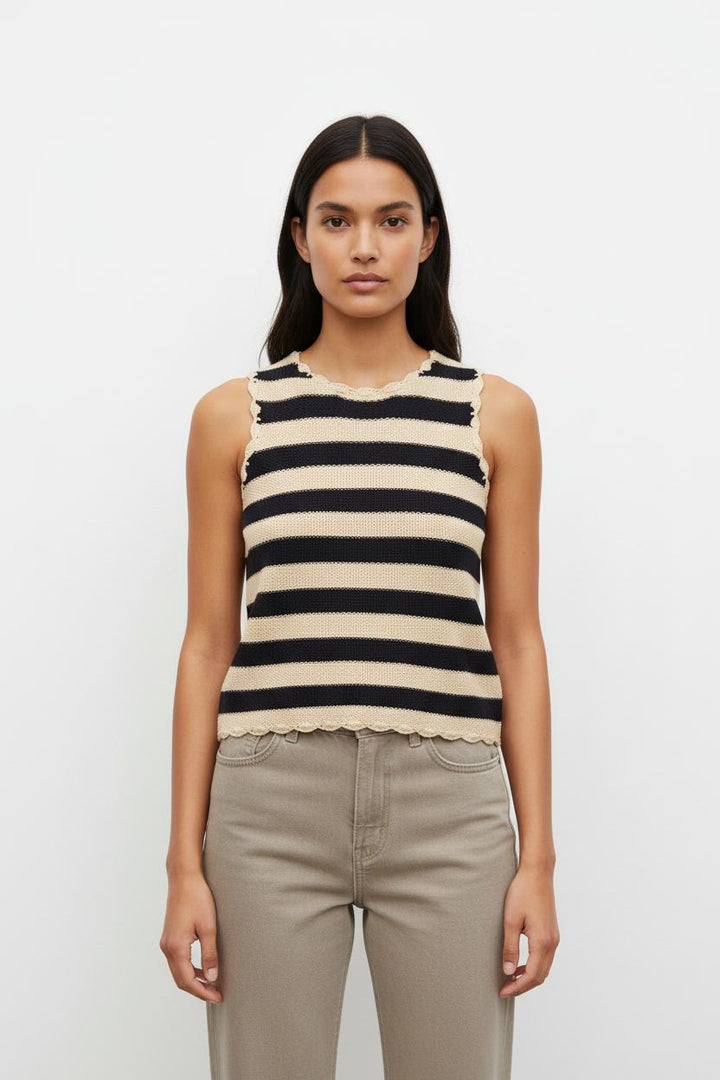 Pull bleu et beige - Taille S/36