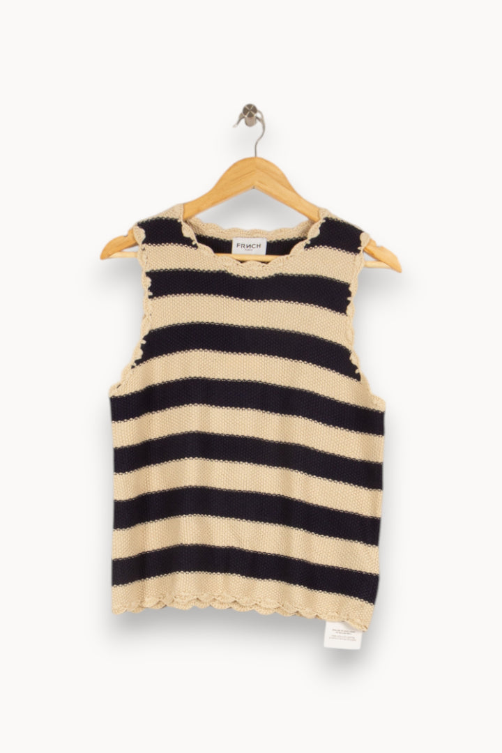 Pull bleu et beige - Taille S/36 de la marque FRNCH | PARAD38344 - Vendu par Paradigme - Image 1
