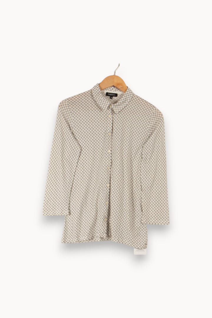 T-shirt blanc à motif - Taille S/36 de la marque Caroll | PARAD38373 - Vendu par Paradigme - Image 1