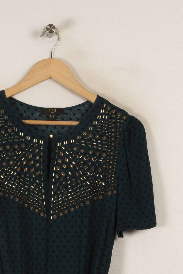 Robe verte à motif - Taille S/36 de la marque Maison 123 | PARAD38395 - Vendu par Paradigme - Image 2