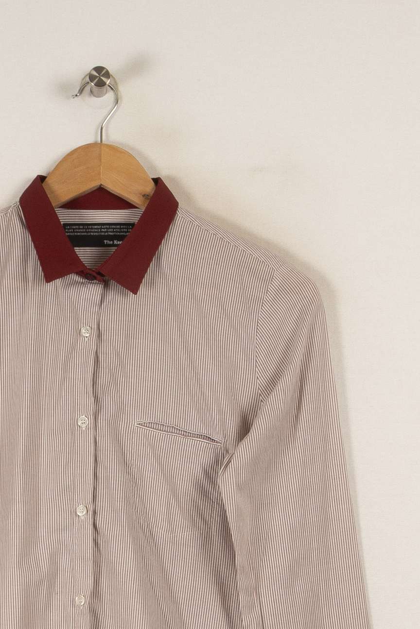 Chemise bordeaux rayée - Taille L/40 de la marque The Kooples | PARAD38426 - Vendu par Paradigme - Image 2