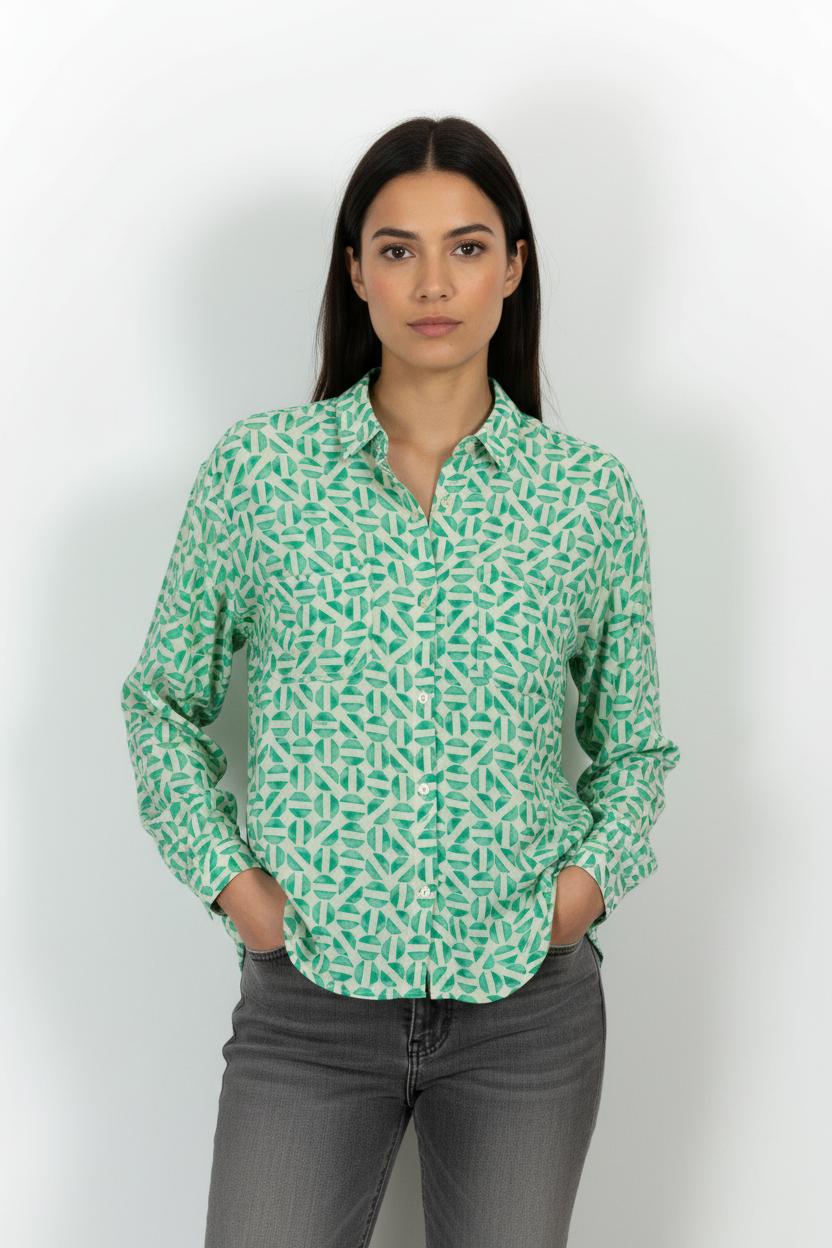 Chemise verte à motifs - Taille S/36 de la marque Grace & Mila | PARAD38441 - Vendu par Paradigme - Image 1