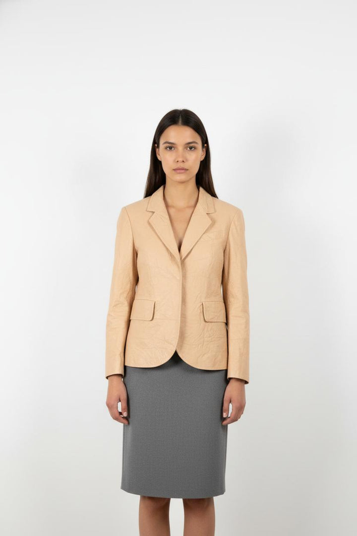 Veste en cuir rose - Taille S/36