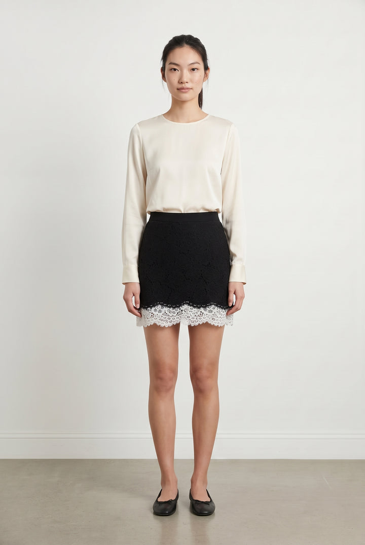 Jupe noir et blanc - Taille M/38 de la marque Claudie Pierlot | PARAD38472 - Vendu par Paradigme - Image 1