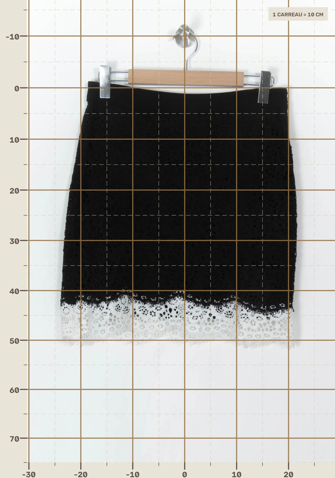 Jupe noir et blanc - Taille M/38 de la marque Claudie Pierlot | PARAD38472 - Vendu par Paradigme - Image 4