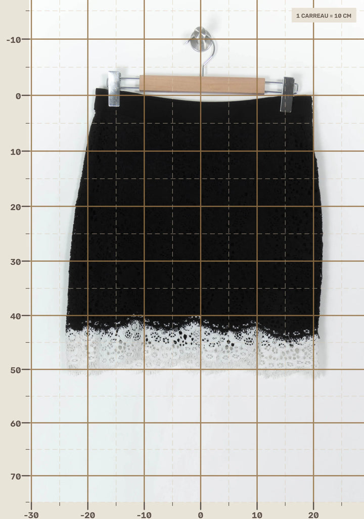 Jupe noir et blanc - Taille M/38 de la marque Claudie Pierlot | PARAD38472 - Vendu par Paradigme - Image 4