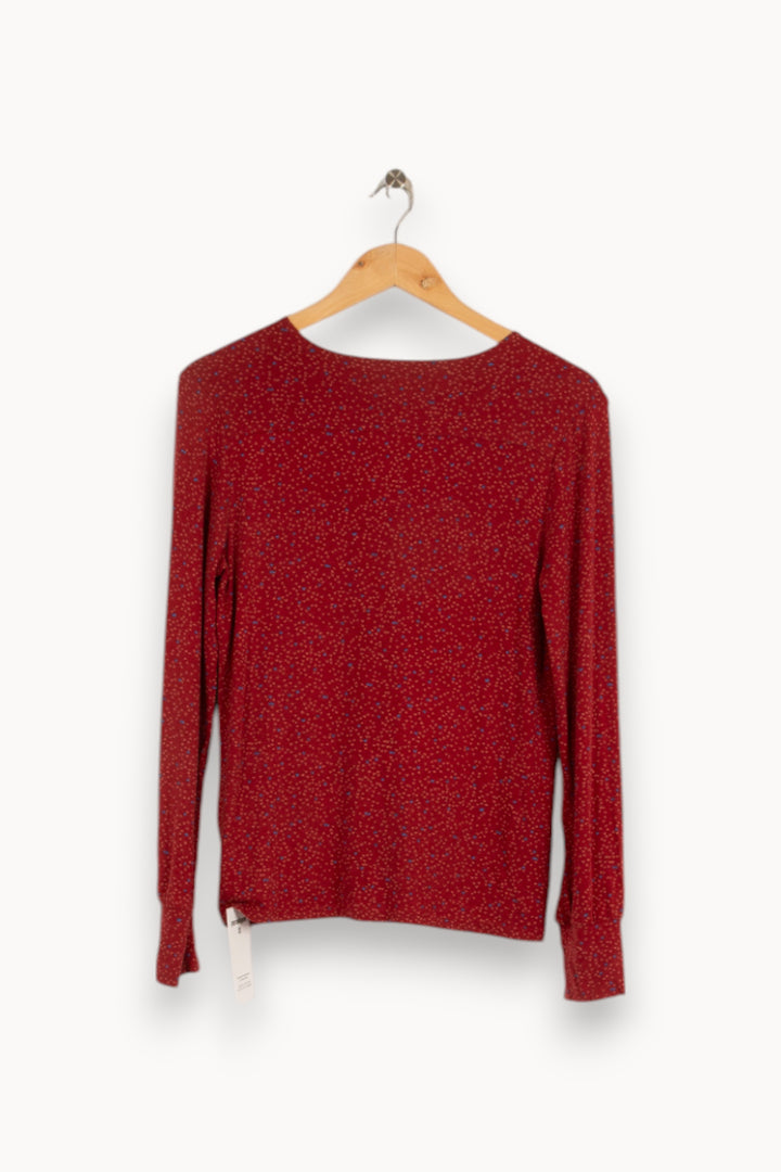 Blouse bordeaux à motif - Taille XS/34 de la marque Caroll | PARAD38567 - Vendu par Paradigme - Image 3