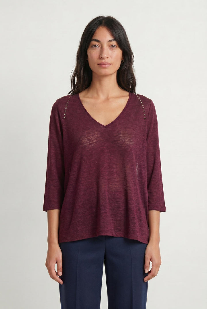 T-shirt Bordeaux - Taille M/38 de la marque IKKS | PARAD38650 - Vendu par Paradigme - Image 1