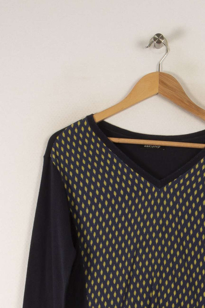 Pull bleu à motif - Taille XS/34 de la marque One Step | PARAD38662 - Vendu par Paradigme - Image 2