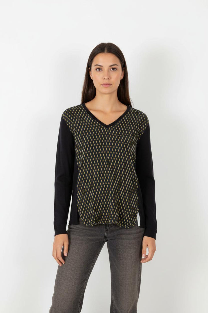 Pull bleu à motif - Taille XS/34
