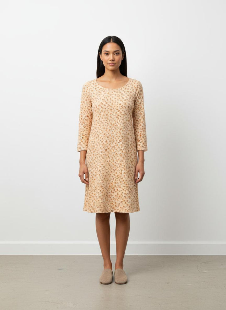 Robe beige à motif - Taille S/36