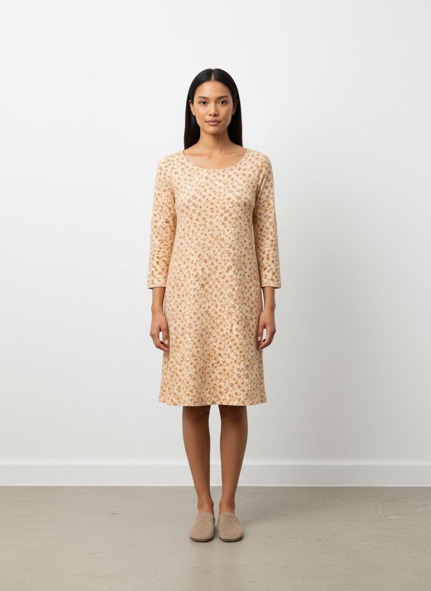 Robe beige à motif - Taille S/36