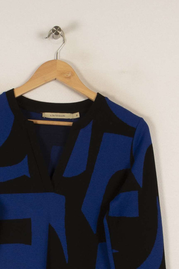 Robe bleue et noire - Taille M/38 de la marque La Fée Maraboutée | PARAD38750 - Vendu par Paradigme - Image 2