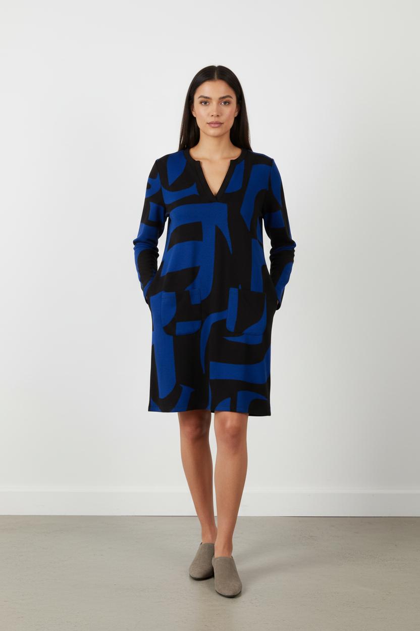 Robe bleue et noire - Taille M/38