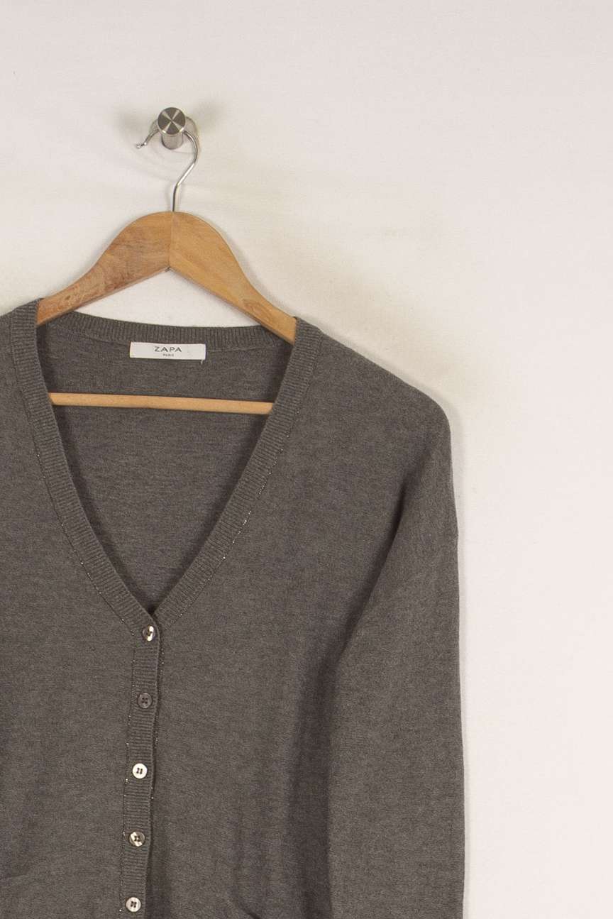 Cardigan gris - Taille M/38 de la marque ZAPA | PARAD38798 - Vendu par Paradigme - Image 2