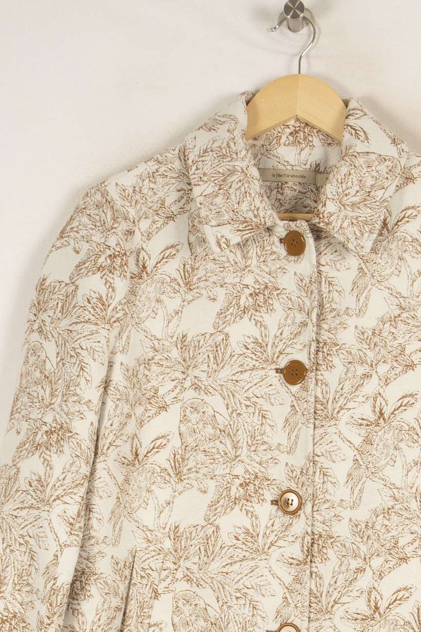 Manteau blanc à motif - Taille M/38 de la marque La Fée Maraboutée | PARAD38849 - Vendu par Paradigme - Image 2