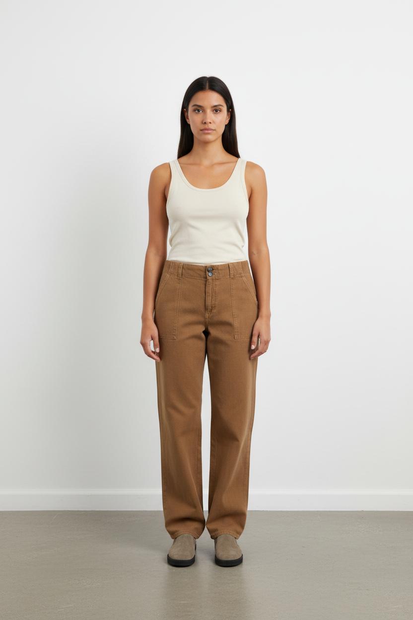 Jean beige/marron - Taille S/36