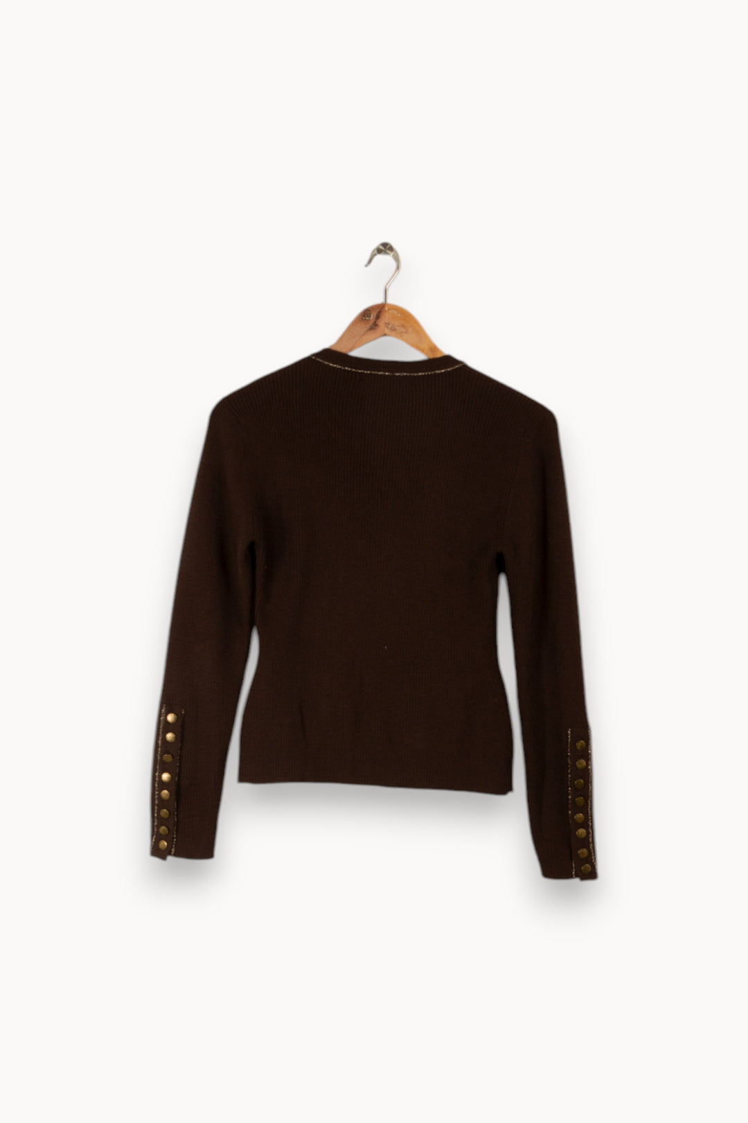 Cardigan marron - Taille M/38 de la marque Caroll | PARAD38947 - Vendu par Paradigme - Image 3