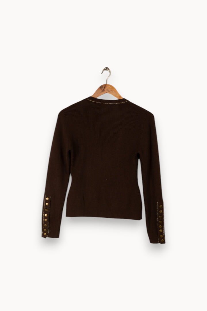 Cardigan marron - Taille M/38 de la marque Caroll | PARAD38947 - Vendu par Paradigme - Image 3