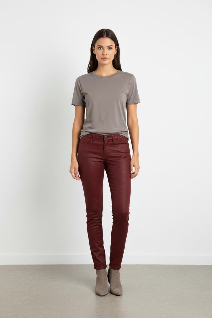 Jean satiné bordeaux - Taille XS/34