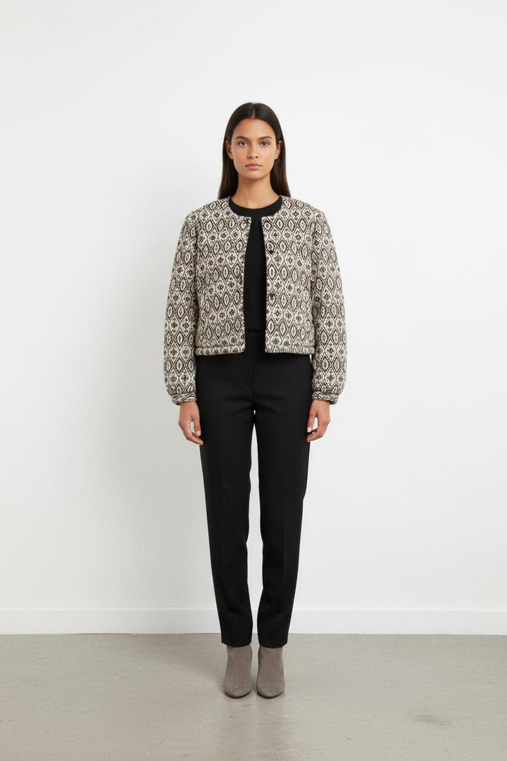 Manteau court blanc et noir - Taille S/36